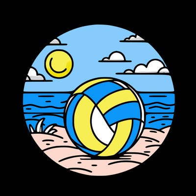 volleyball on a beach