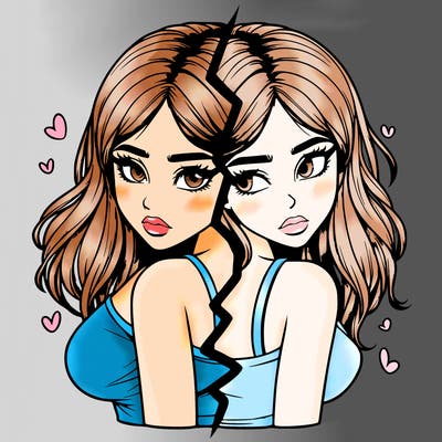 realistic girl split