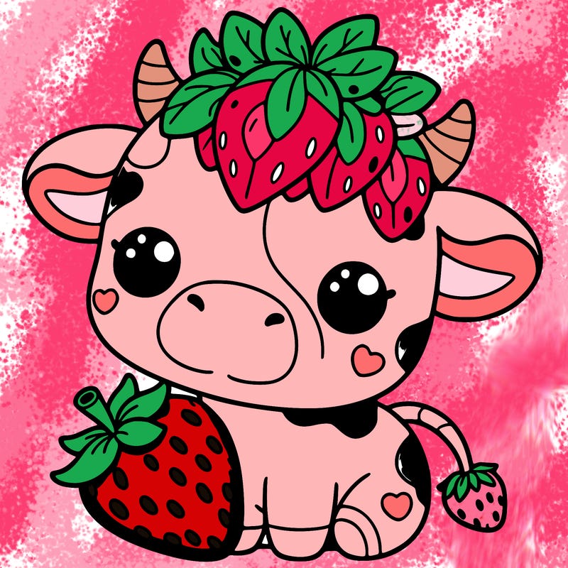 cute strawberry cow