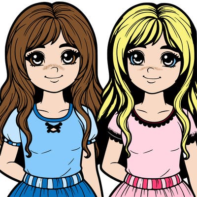 realistic twin girls