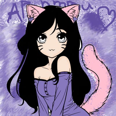 realistic girl with cat ears and tail