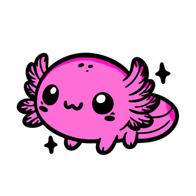 cute easy baby axolotl