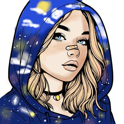 realistic girl with hood on