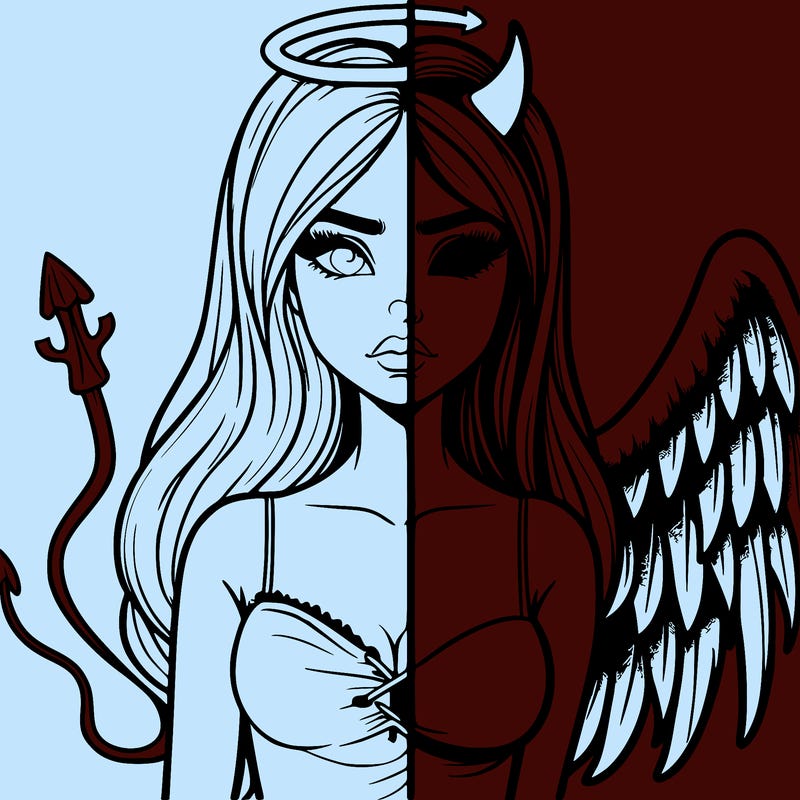 devil vs angel realistic girl