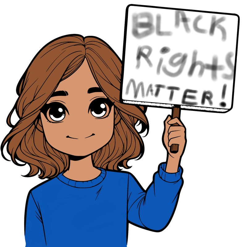 realistic girl holding up a sign