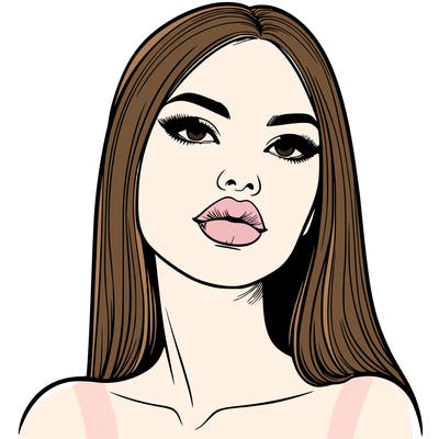 realistic woman with full lips