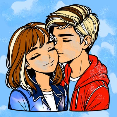 realistic girl and boy  love