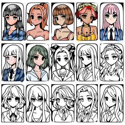 girls that look diffrent anime