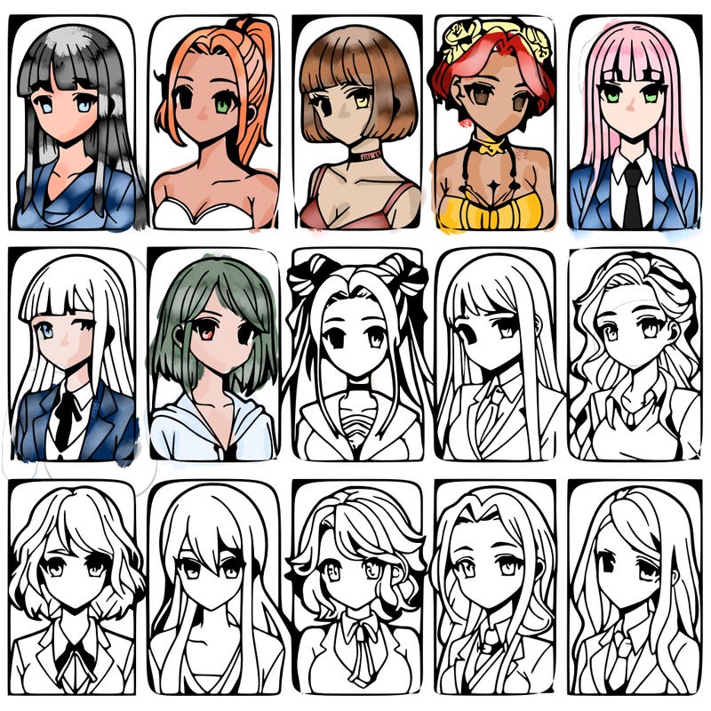 girls that look diffrent anime