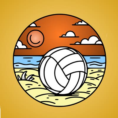 volleyball on a beach
