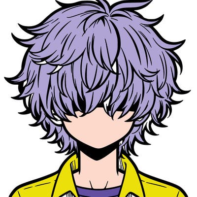 manga boy fluffy hair covering his eyes