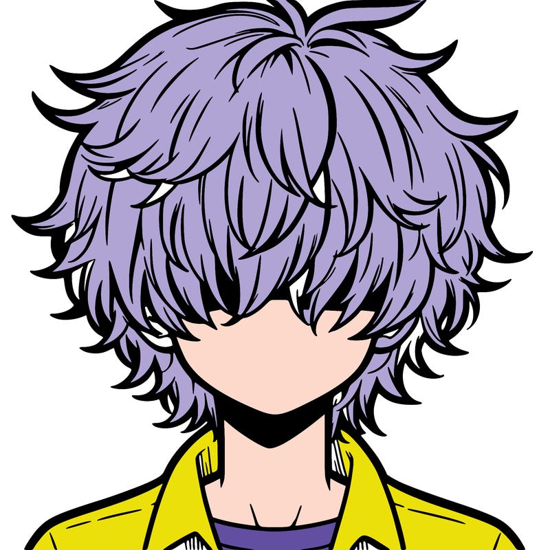 manga boy fluffy hair covering his eyes