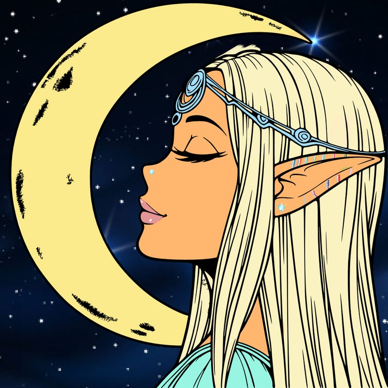a realistic moon elf