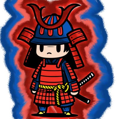 samurai in simple japanese armor