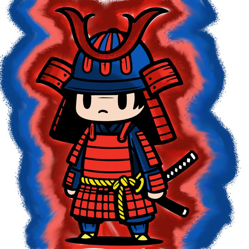 samurai in simple japanese armor