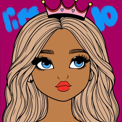 a realistic girl with a crown on