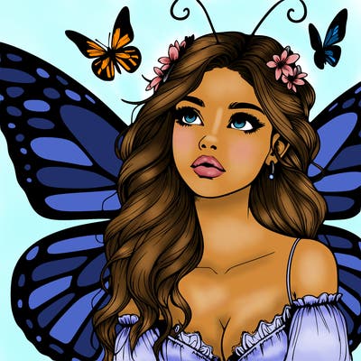 butterfly fairy realistic girl