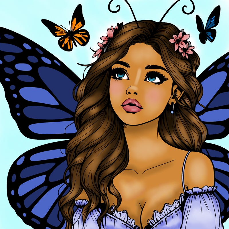 butterfly fairy realistic girl