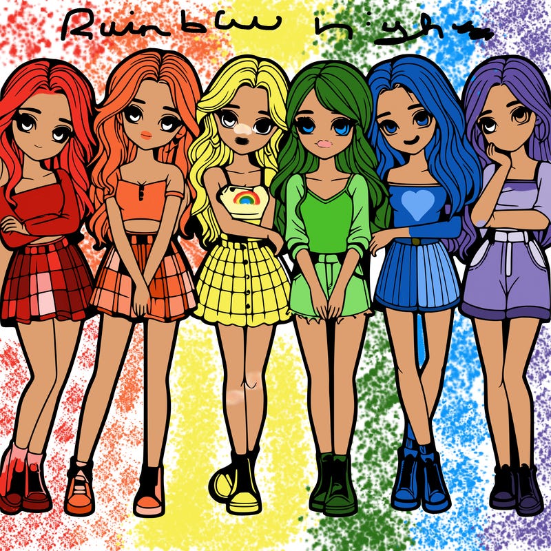 a group of girls realistic