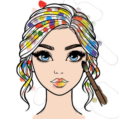 realistic person with makeup