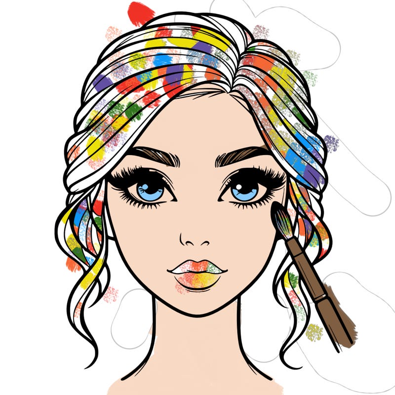 realistic person with makeup