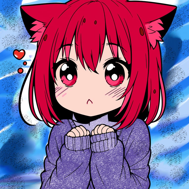 shy anime catgirl