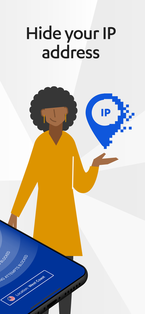 F-Secure FREEDOME VPN - Una ilustración de la aplicación F-Secure FREEDOME VPN explicando cómo ocultar tu dirección IP para la privacidad digital.