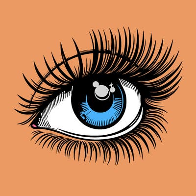 realistic eye long eylashes