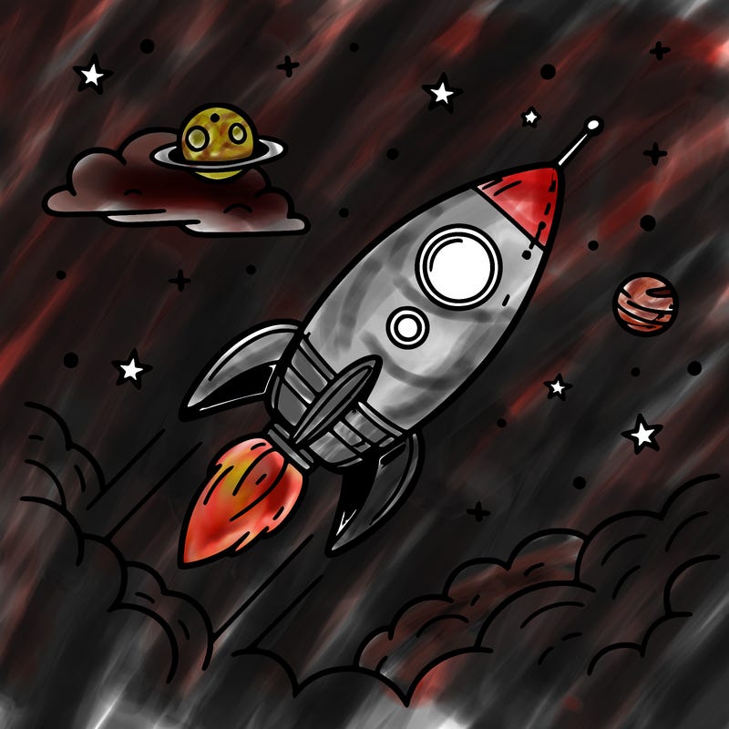rocket in space