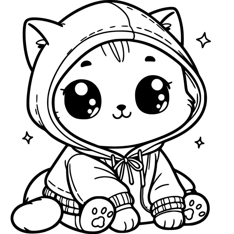 cat with cute hoodie