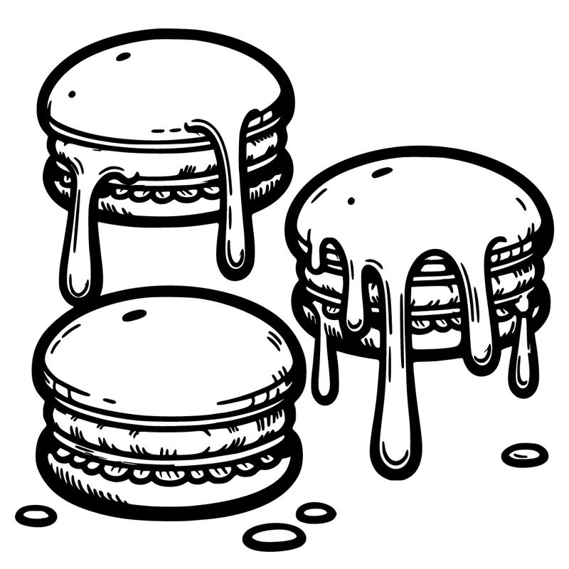 macarons with dripping filling
