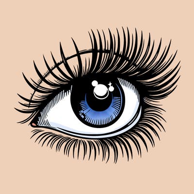 realistic eye long eylashes