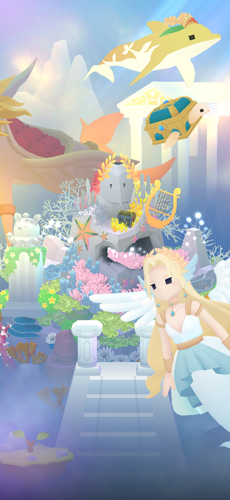 Tap Tap Fish - AbyssRium - Underwater mythological scene with a goddess and a golden dolphin
