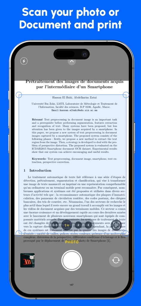 Scannen eines Dokuments mit der Smart Printer App auf einem Smartphone