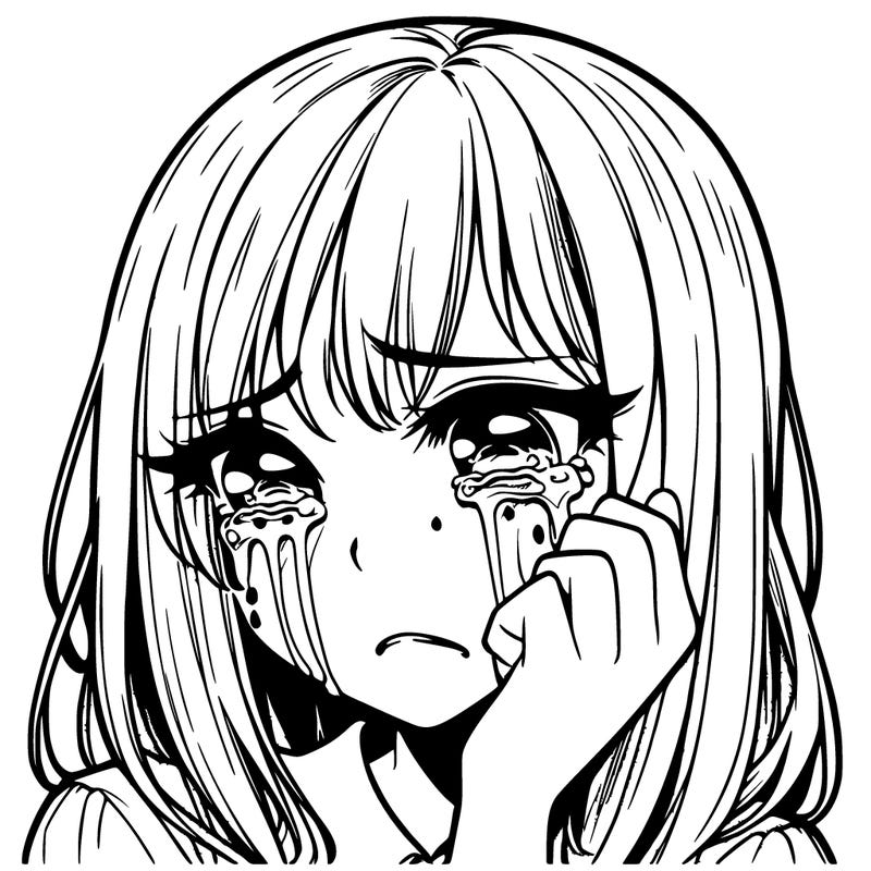 realistic girl crying