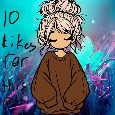 girl with baggy sweatshirt and messy bun