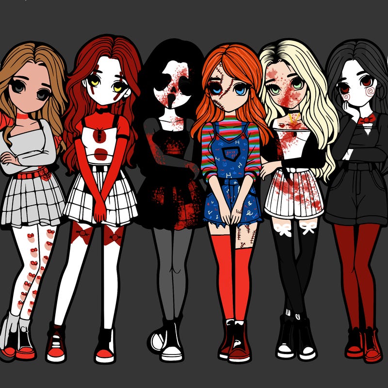 a group of girls realistic