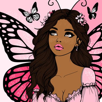 butterfly fairy realistic girl