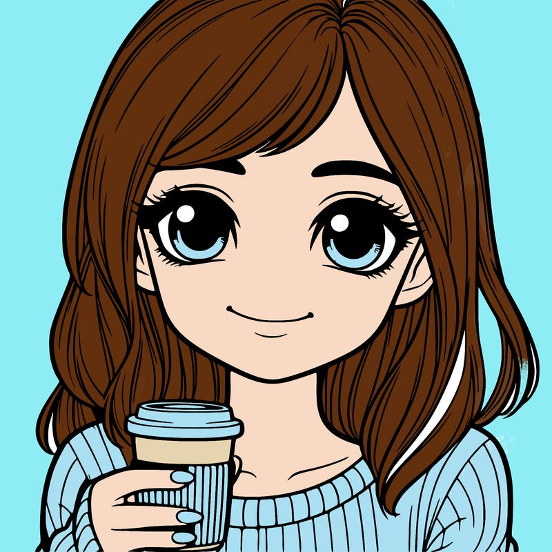realistic girl holding up a cup of coffee