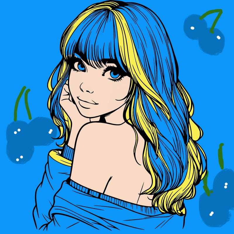 realistic girl with bangs looking over her shoulder