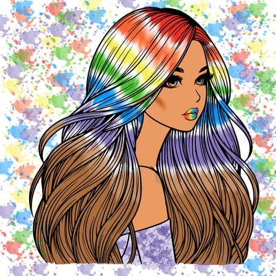 realistic girl with long realistic hair