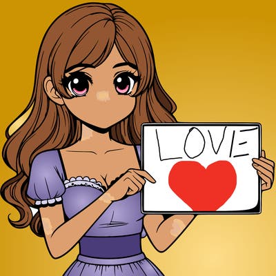 realistic pretty girl holding blank sign