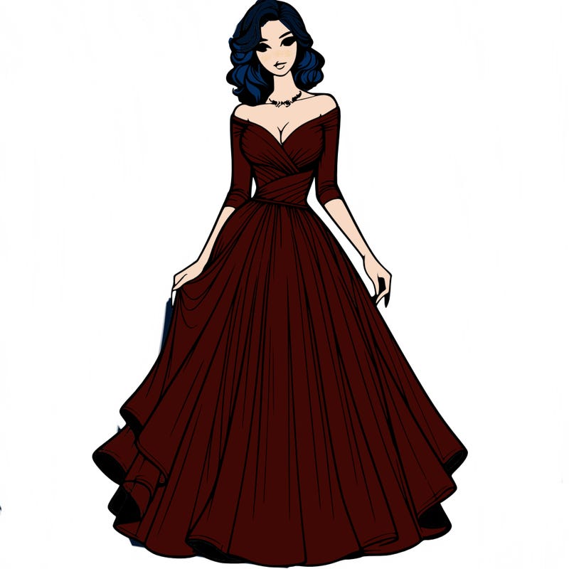 realistic woman in a beautiful dress