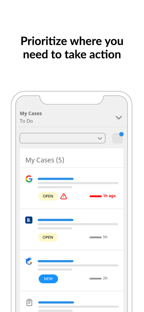 Shiji ReviewPro - Shiji ReviewPro mobile interface showing a list of guest feedback cases from Google and Booking to be prioritized and managed