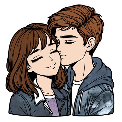 realistic girl and boy  love