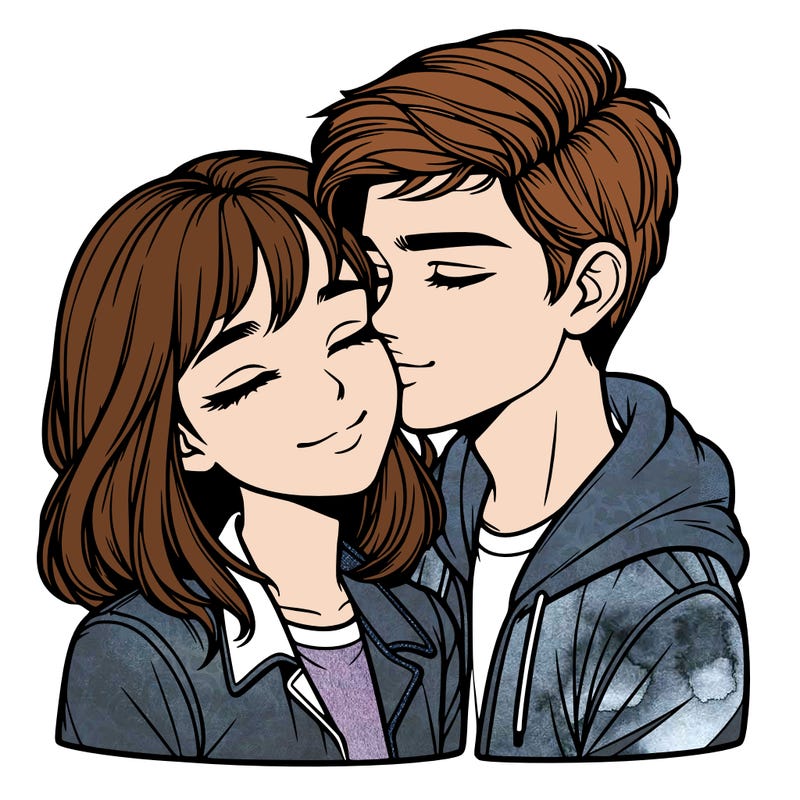 realistic girl and boy  love