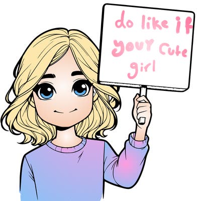 realistic girl holding up a sign