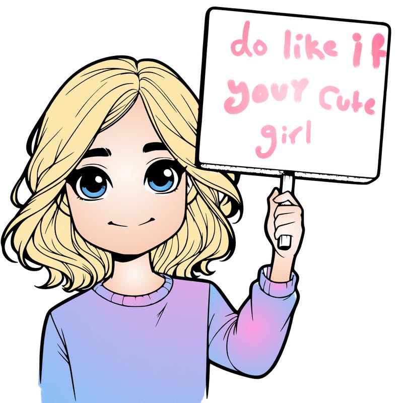 realistic girl holding up a sign