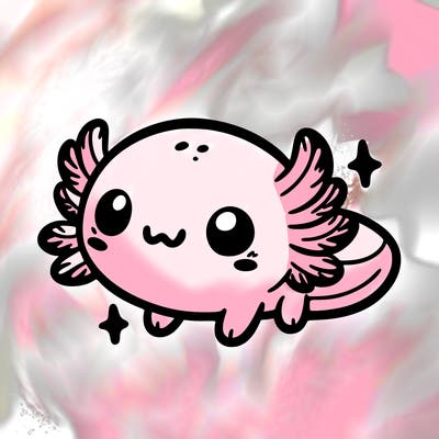 cute easy baby axolotl