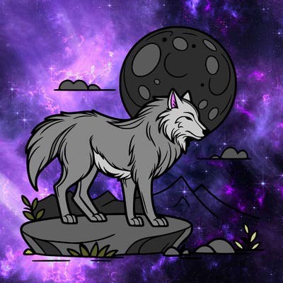 wolf moonlight
